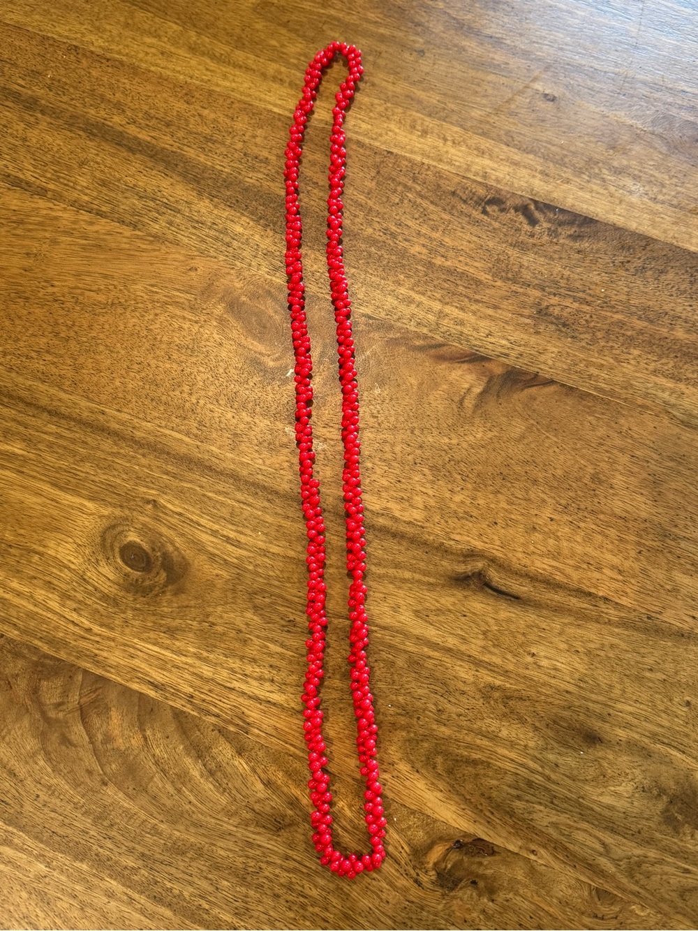 1970s Red Beaded Women's Long Necklace